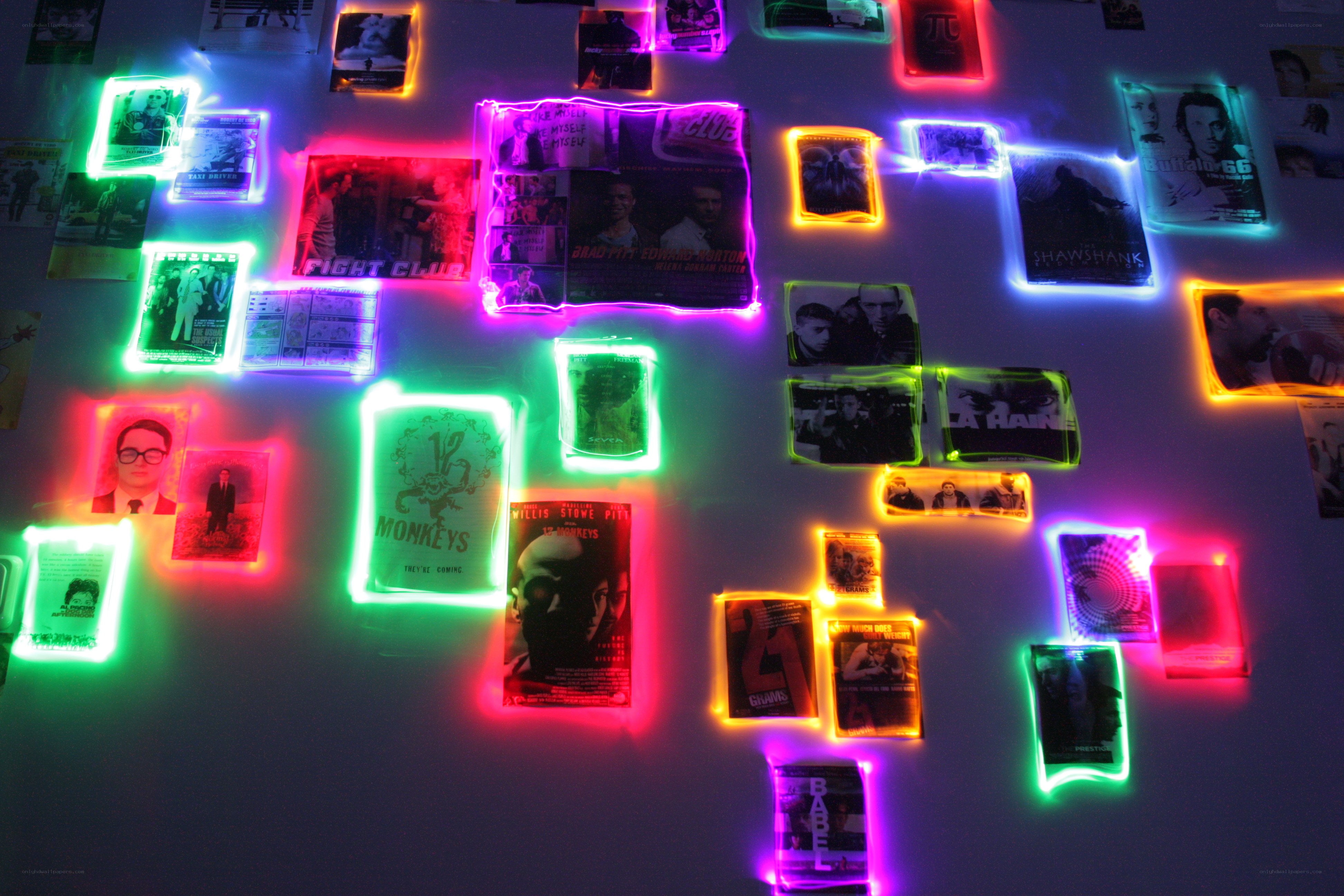 movie posters with neon lights