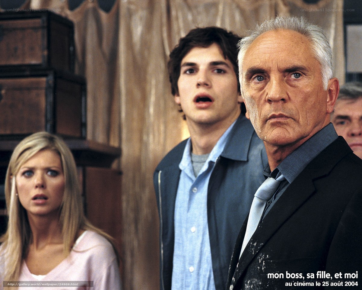 Movie scene with three people