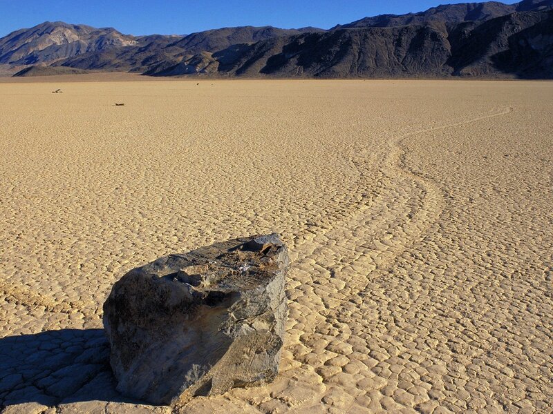 Moving rocks in a desert