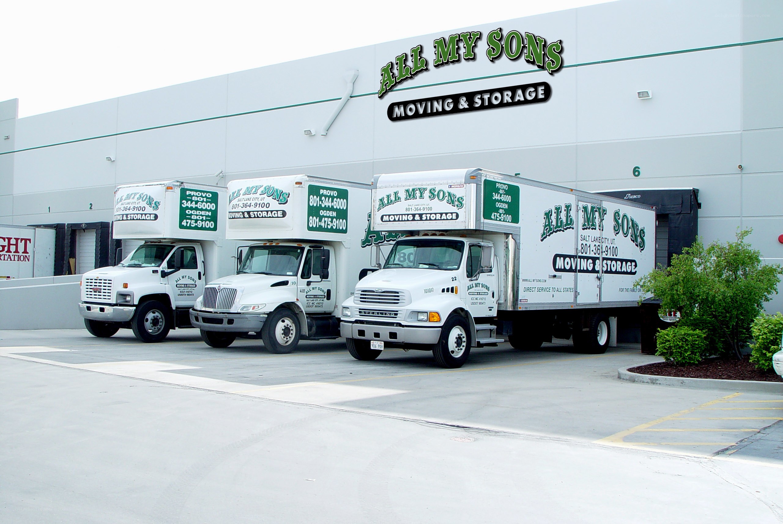 Moving trucks at a storage facility