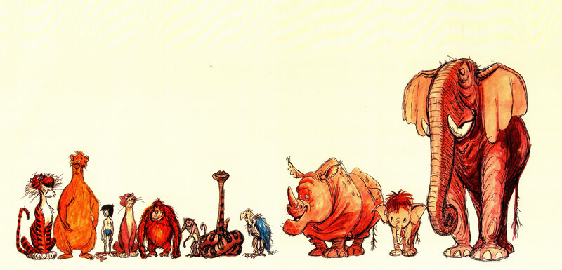 Mowgli with Jungle Animals — Red