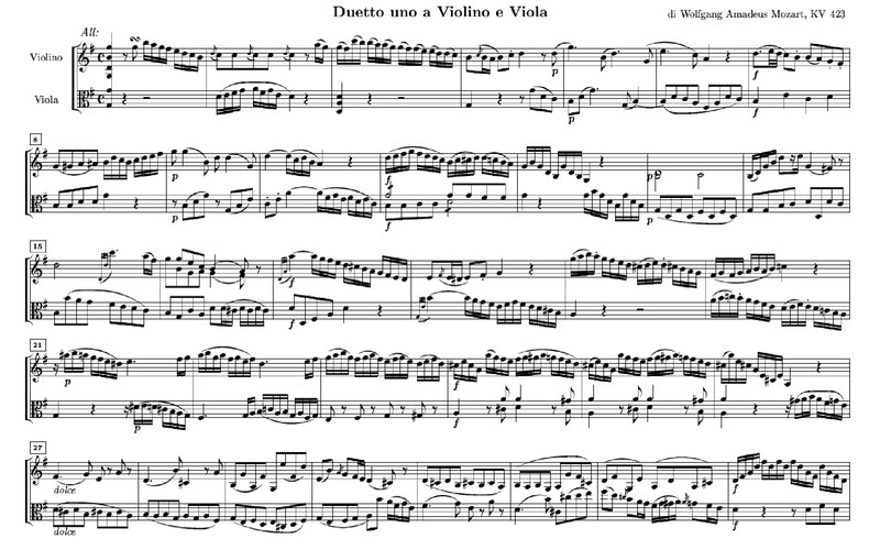 Mozart's Violin and Viola Duet