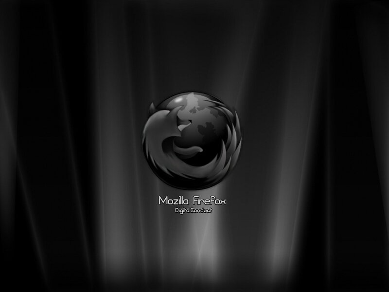 Mozilla Firefox logo on dark background