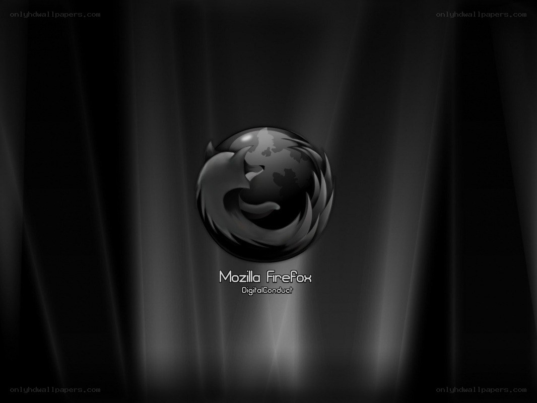 Mozilla Firefox logo on dark background