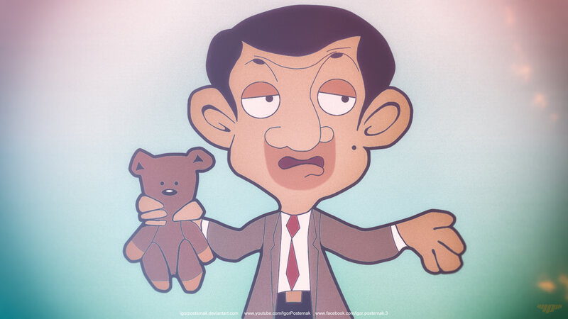 Mr. Bean Holding Teddy Bear
