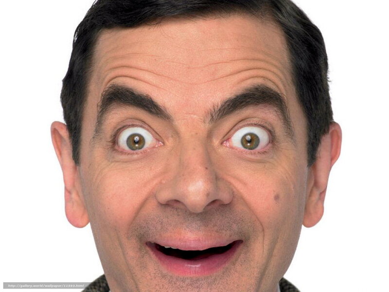 Mr. Bean making a funny face