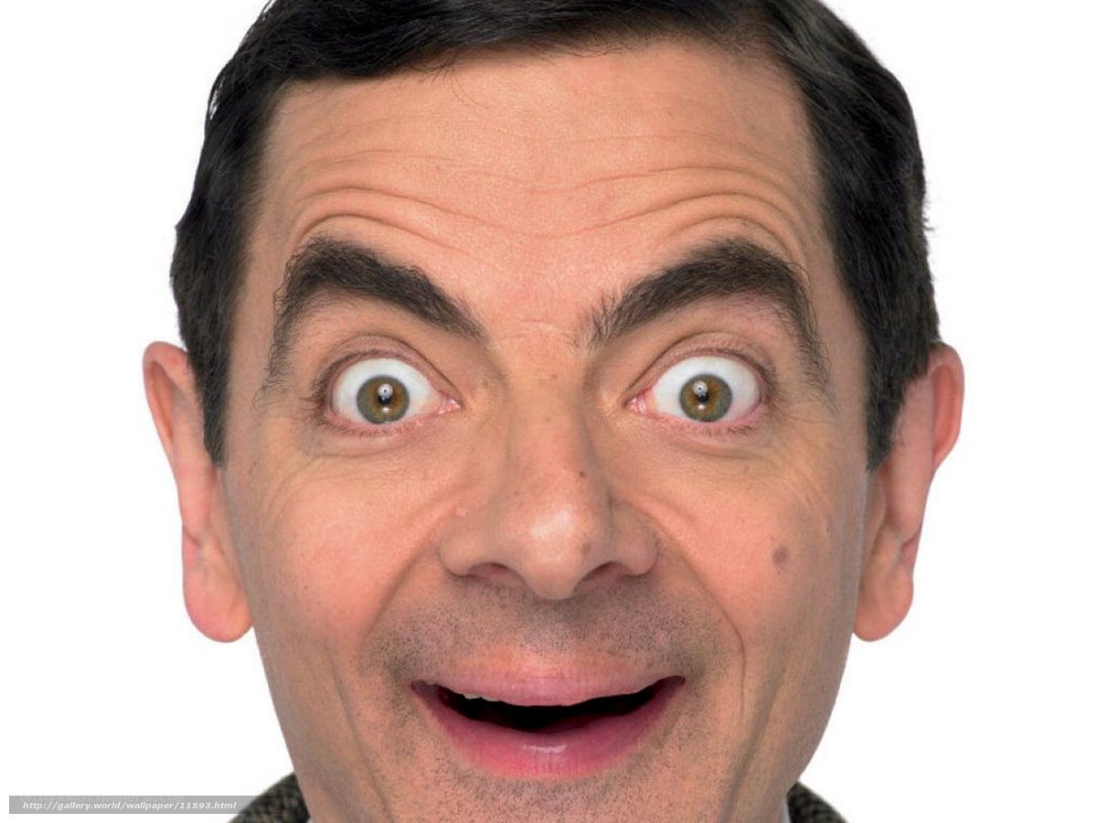 Mr. Bean making a funny face