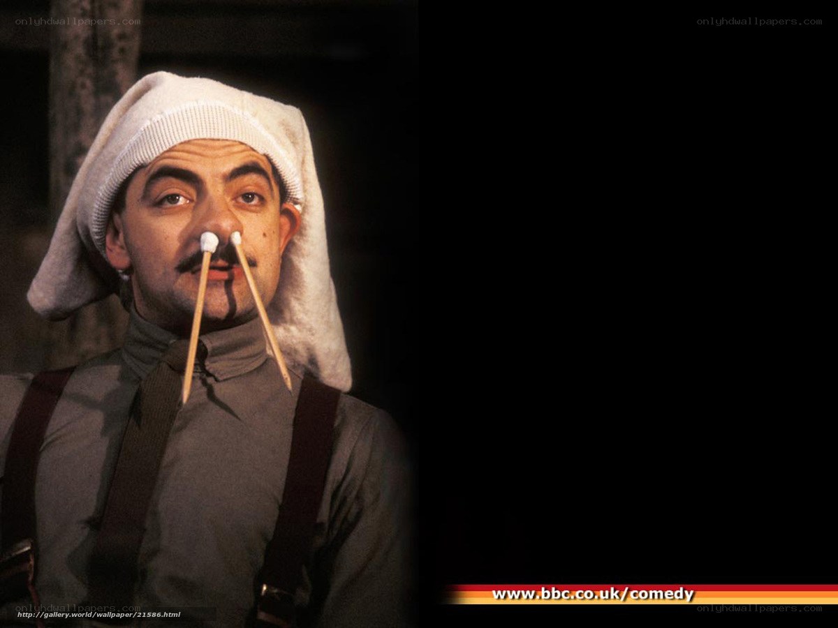 Mr. Bean with cotton swabs