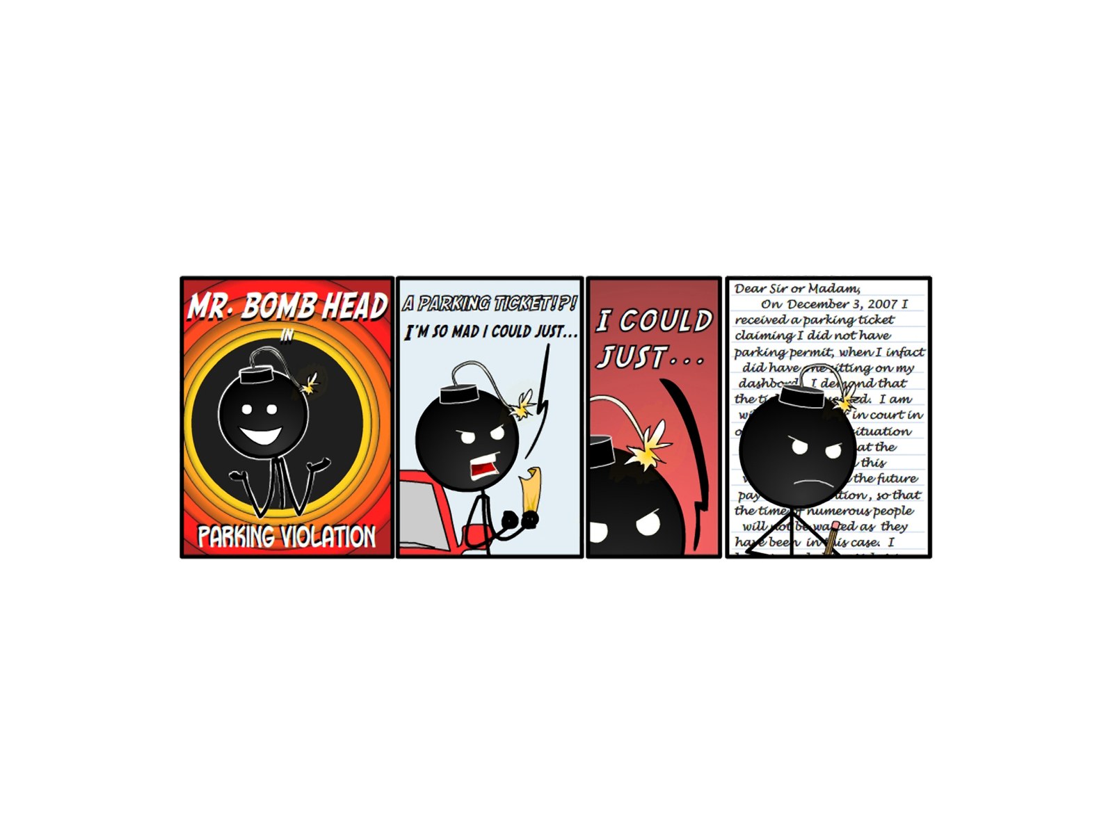 Mr. Bomb Head Parking Violation