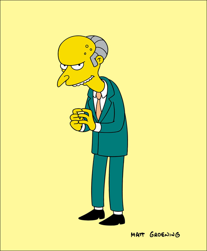 Mr. Burns character design