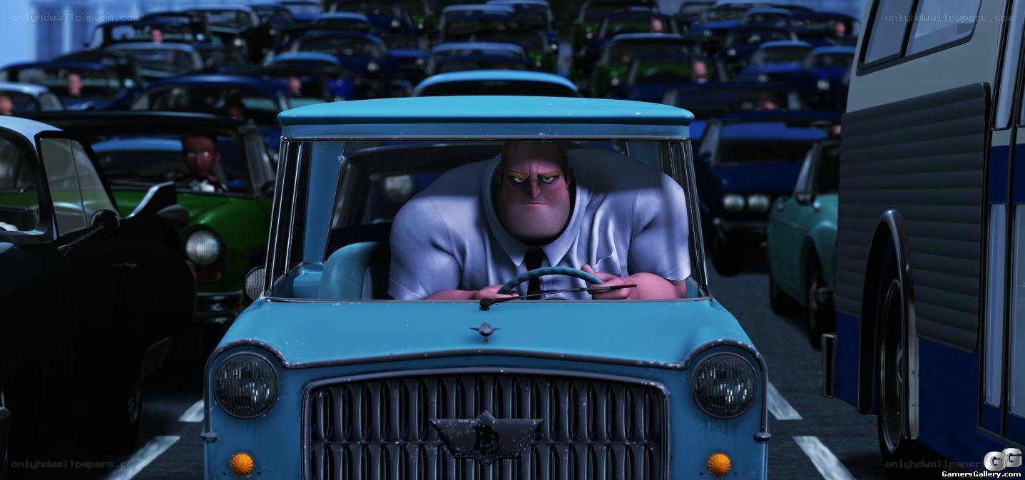 Mr. Incredible in traffic