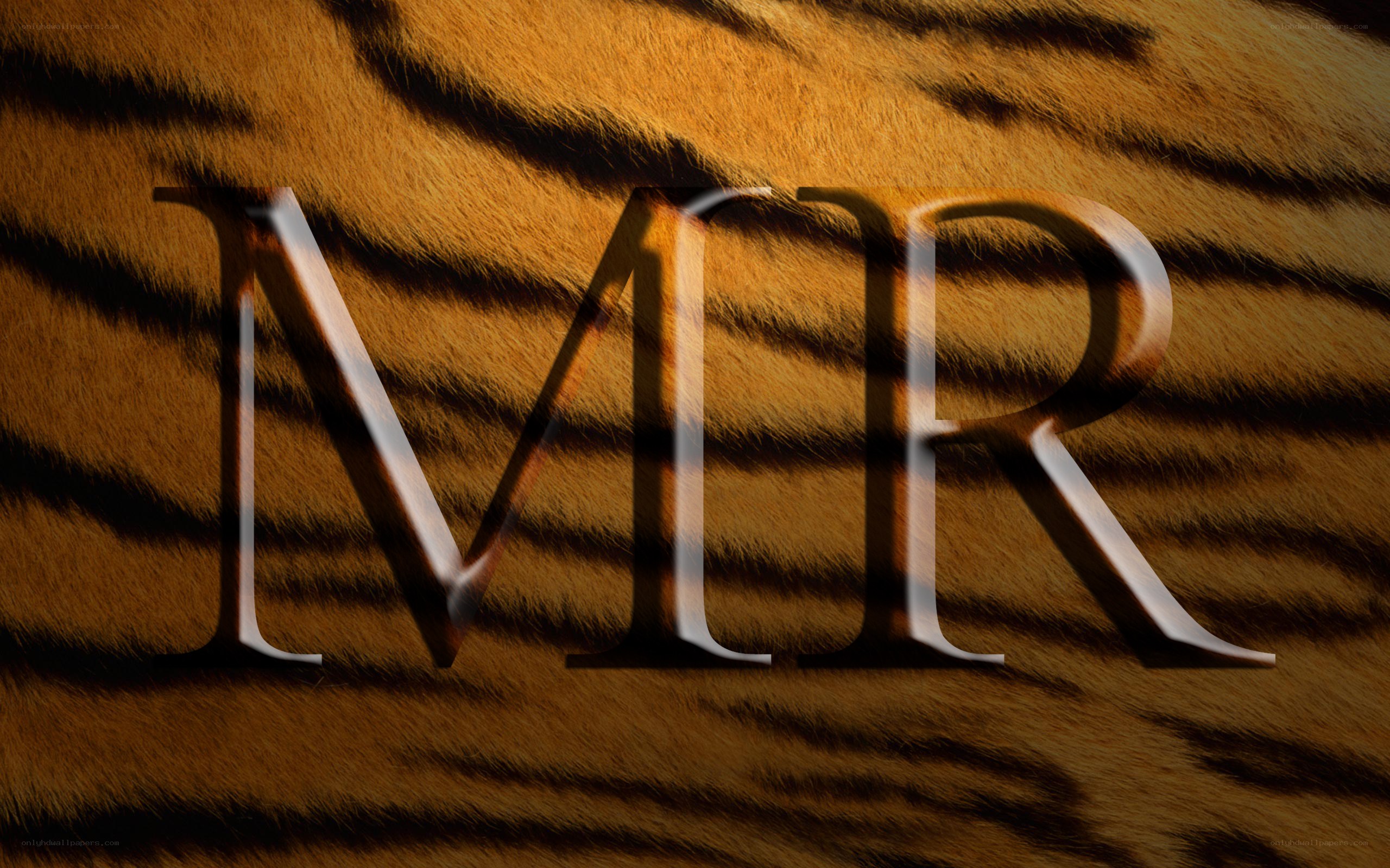 MR logo on tiger fur