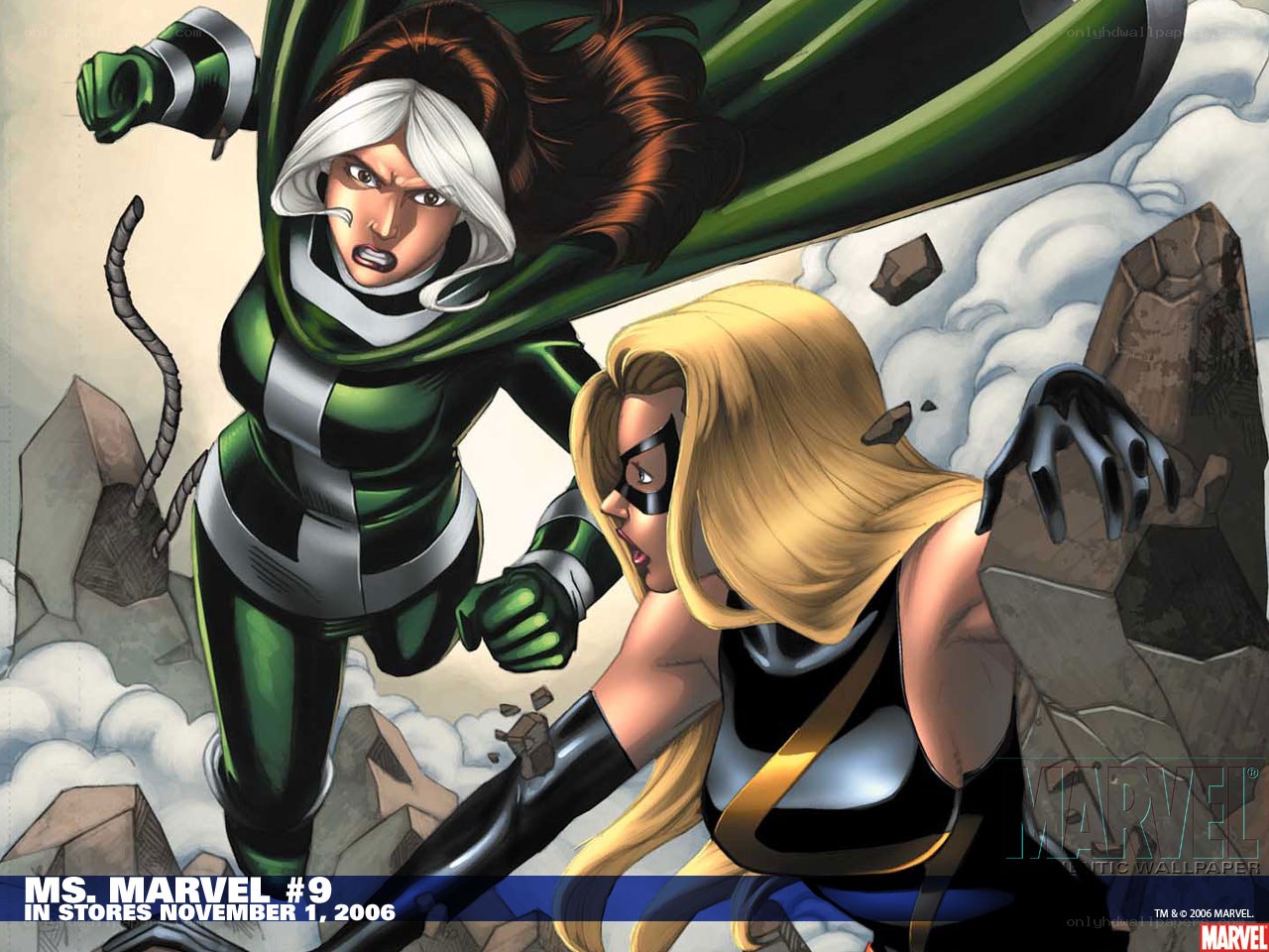 Ms. Marvel and Rogue in action