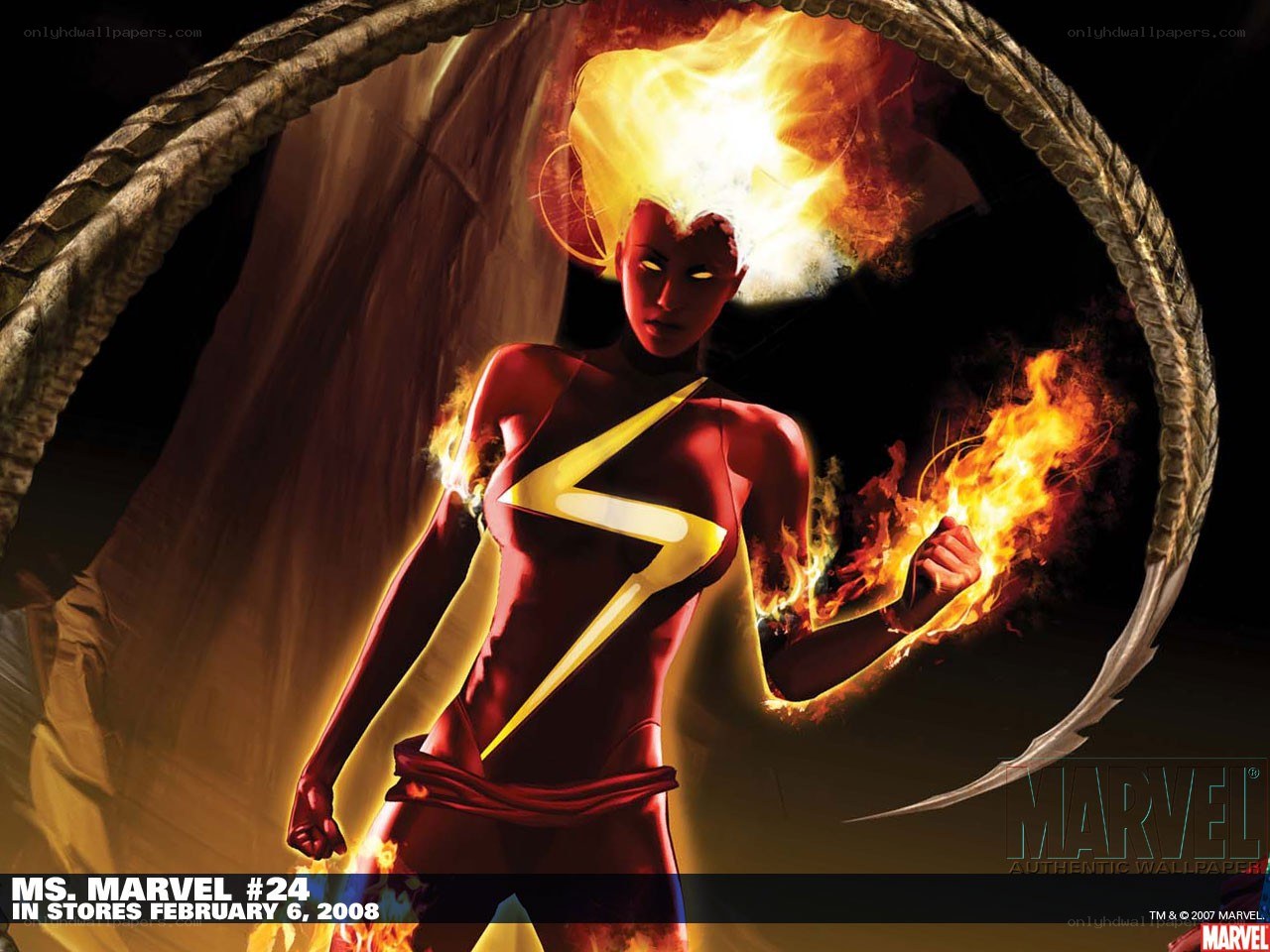 Ms. Marvel in fiery power
