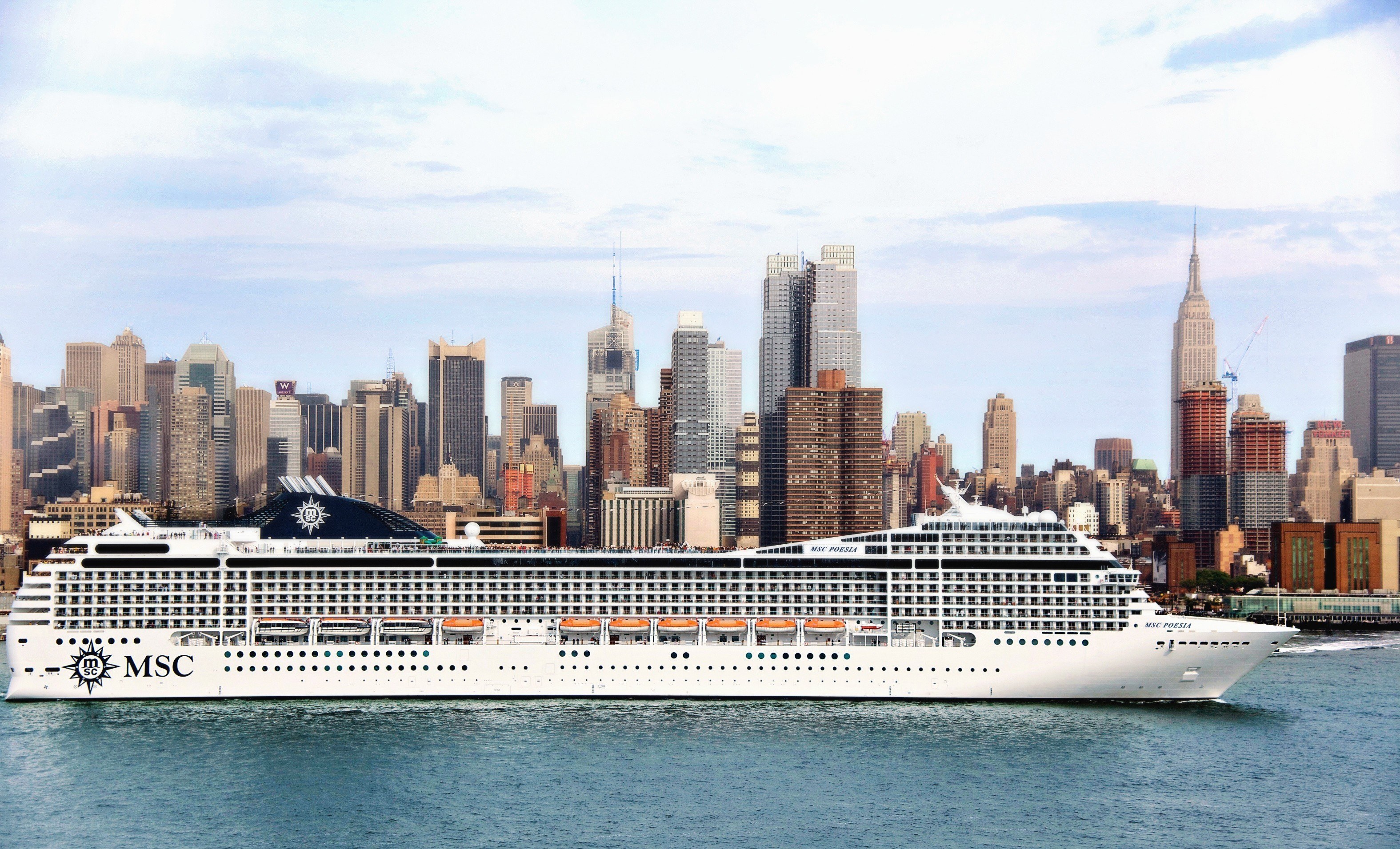 MSC cruise ship in New York harbor
