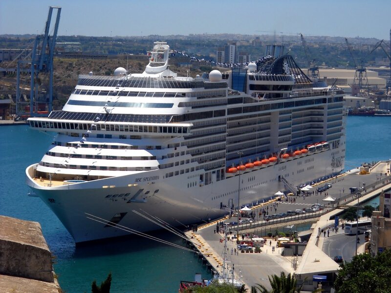 MSC Splendida cruise ship docked