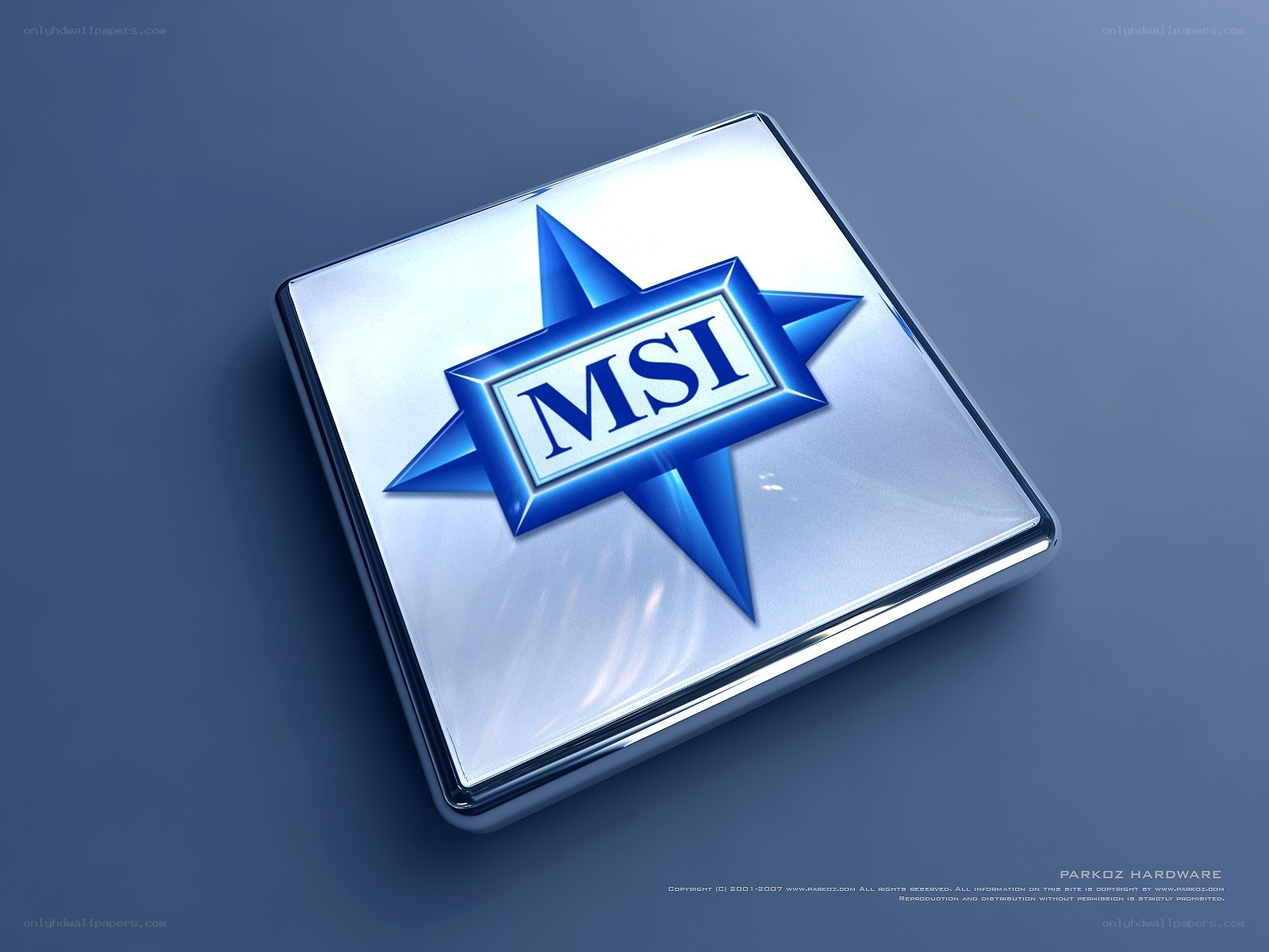 MSI logo on a metallic cube