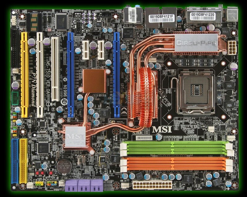 MSI motherboard with copper heat pipes