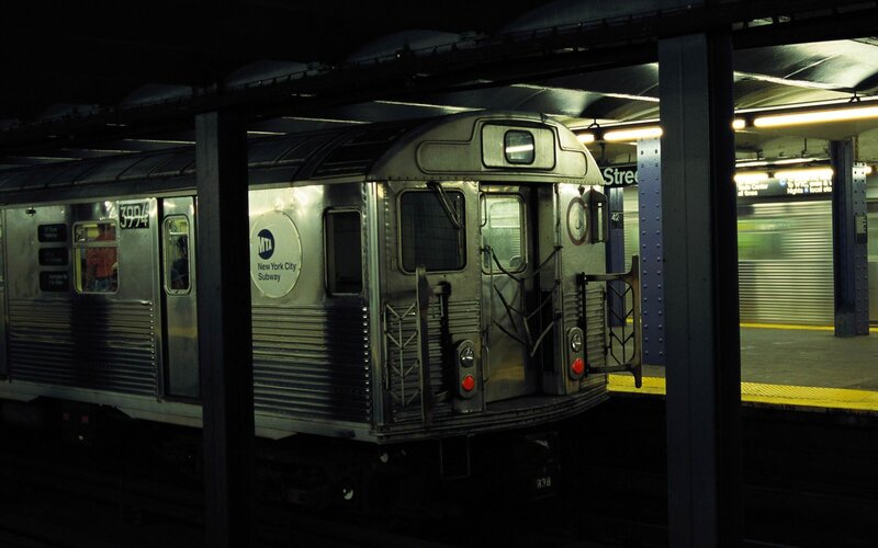 MTA subway train at station