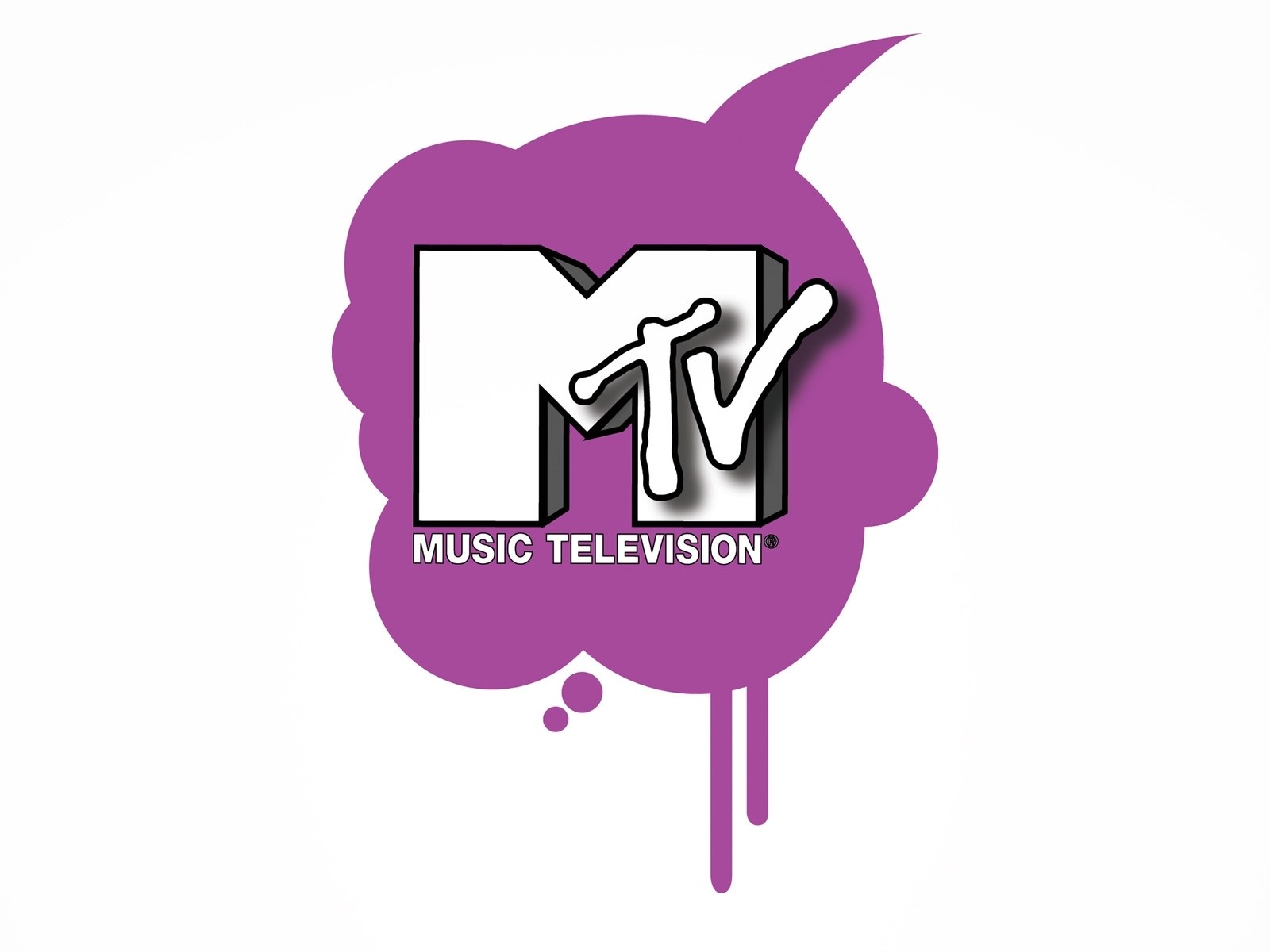 MTV logo with purple splash