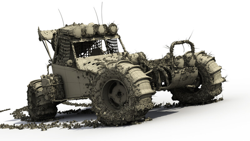 Mud-covered Off-road Vehicle — Gray