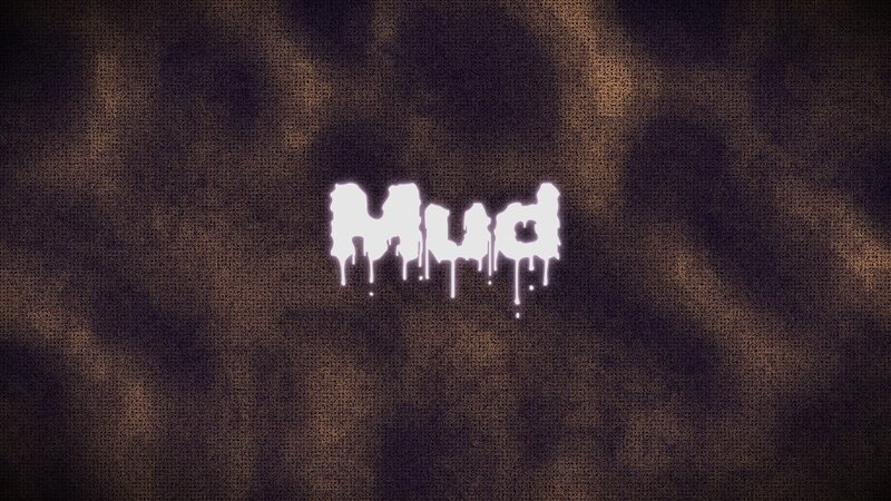 Mud text on dark background