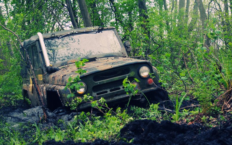 Muddy Military Vehicle
