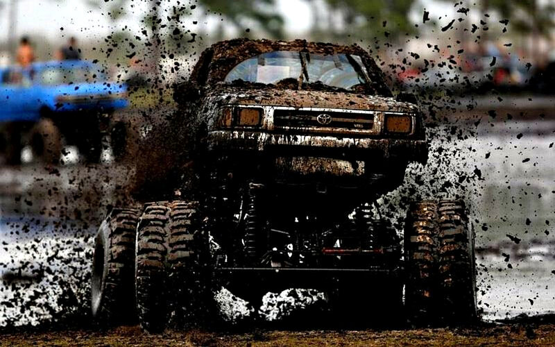 Muddy Monster Truck — Brown, Dramatic
