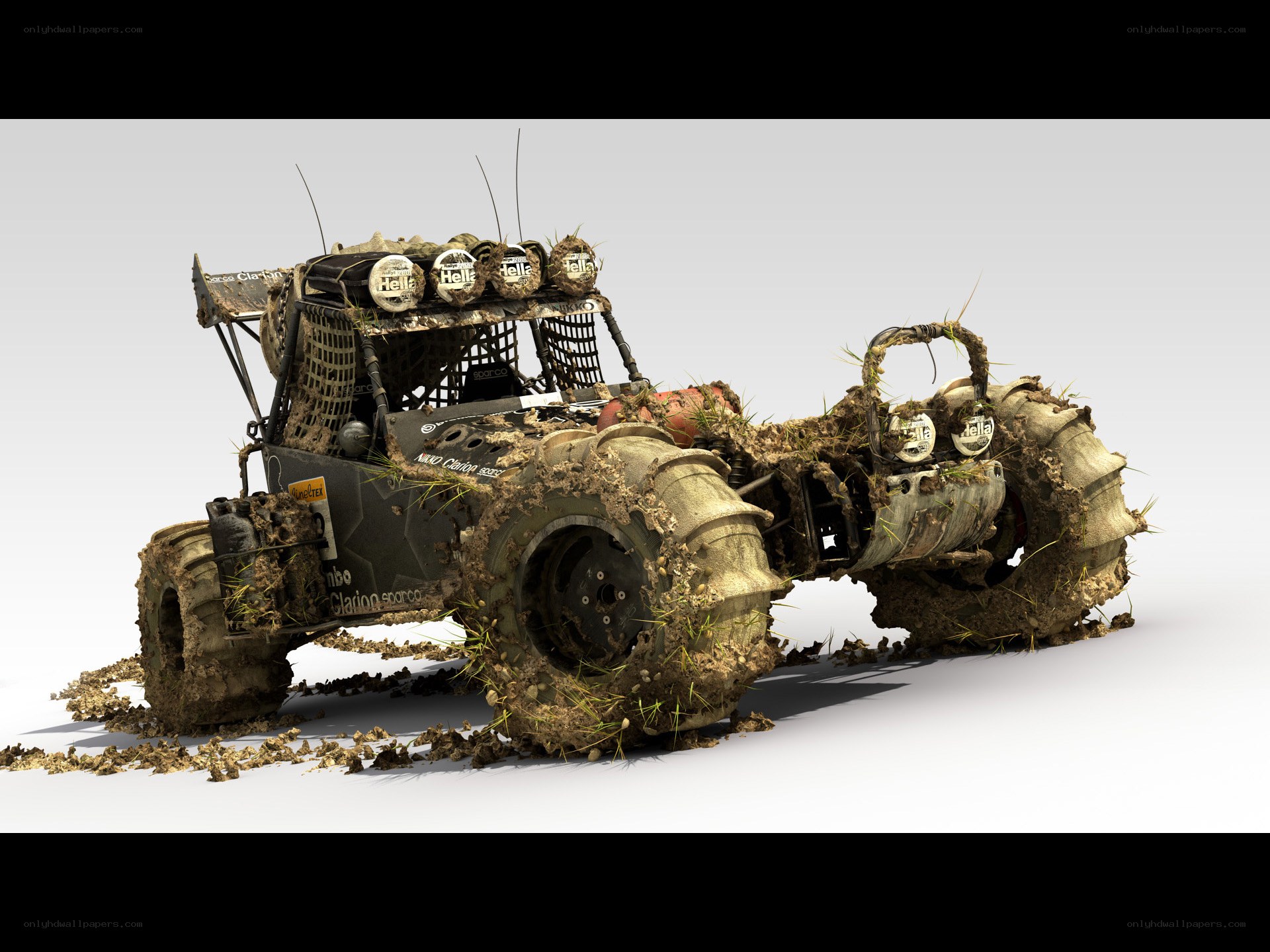 muddy off-road vehicle