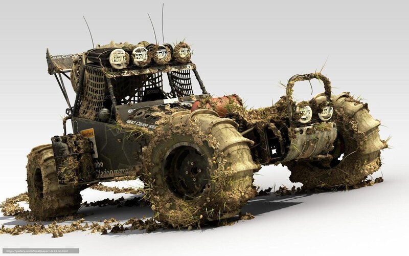 Muddy Off-road Vehicle — Brown, Gritty