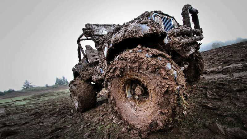 Muddy Off-road Vehicle — Brown