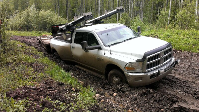 Muddy Pickup Truck — White