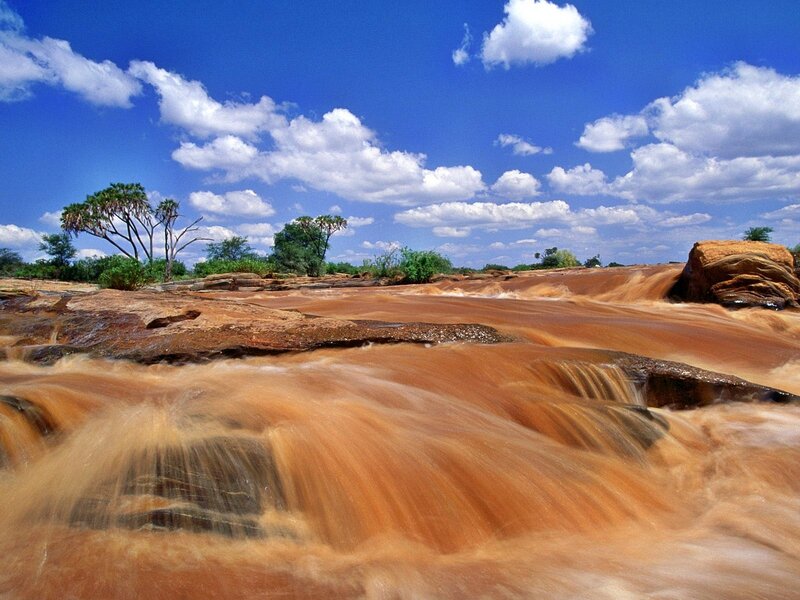 Muddy River Flowing — Blue, Serene