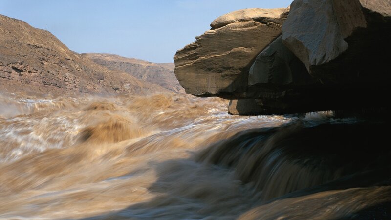 Muddy River Flowing — Brown, Dramatic