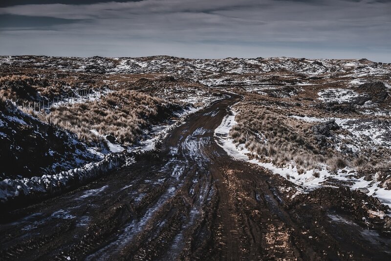 Muddy Road in Snow