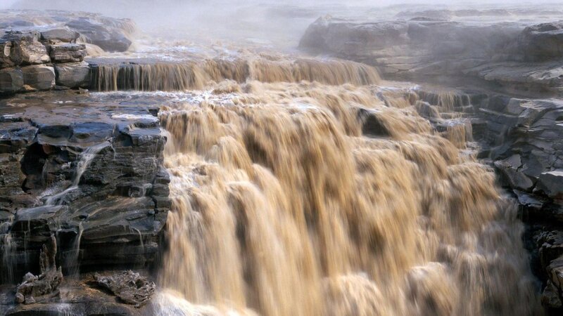 Muddy Waterfall — Brown, Dramatic