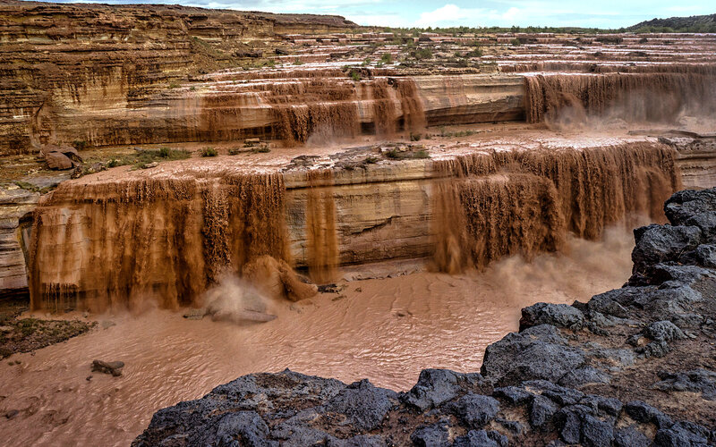 Muddy Waterfall Cascade