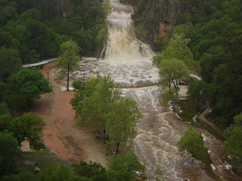 Muddy Waterfall — Green, Dramatic, Photograph, Trees