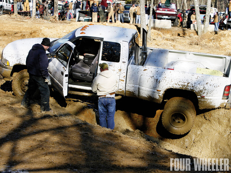 Muddy White Pickup Truck — Brown