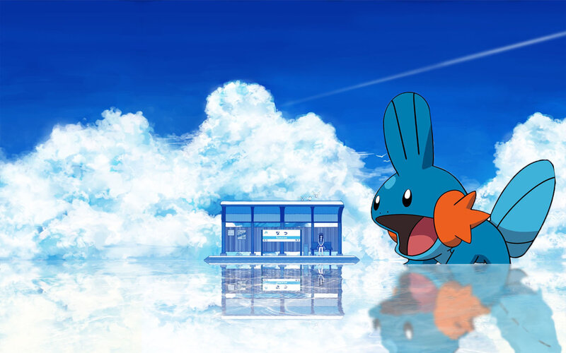 Mudkip at a cloud station