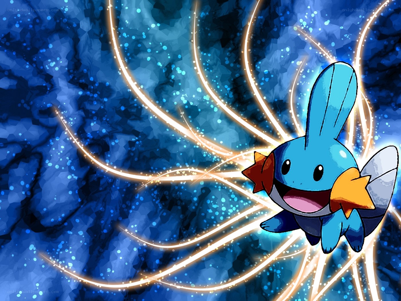 Mudkip in a blue aura