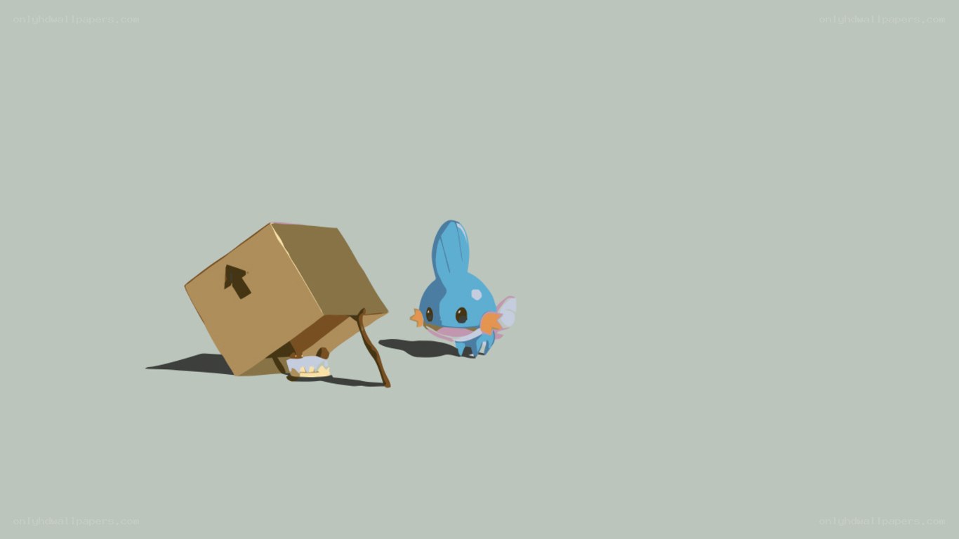Mudkip with a cardboard box