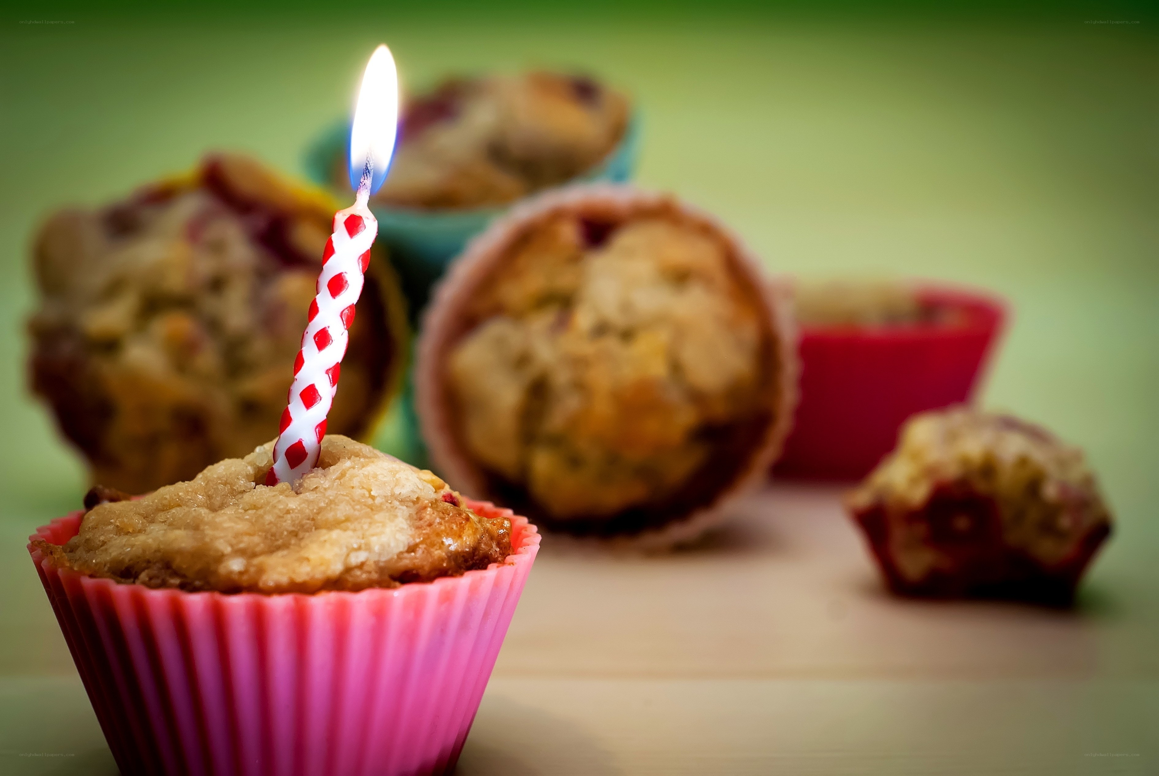 Muffin with birthday candle