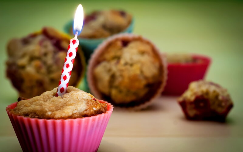 Muffin with Candle