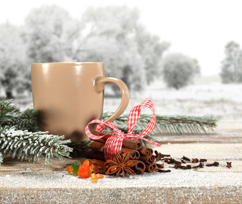 Mug with Spices on Wood