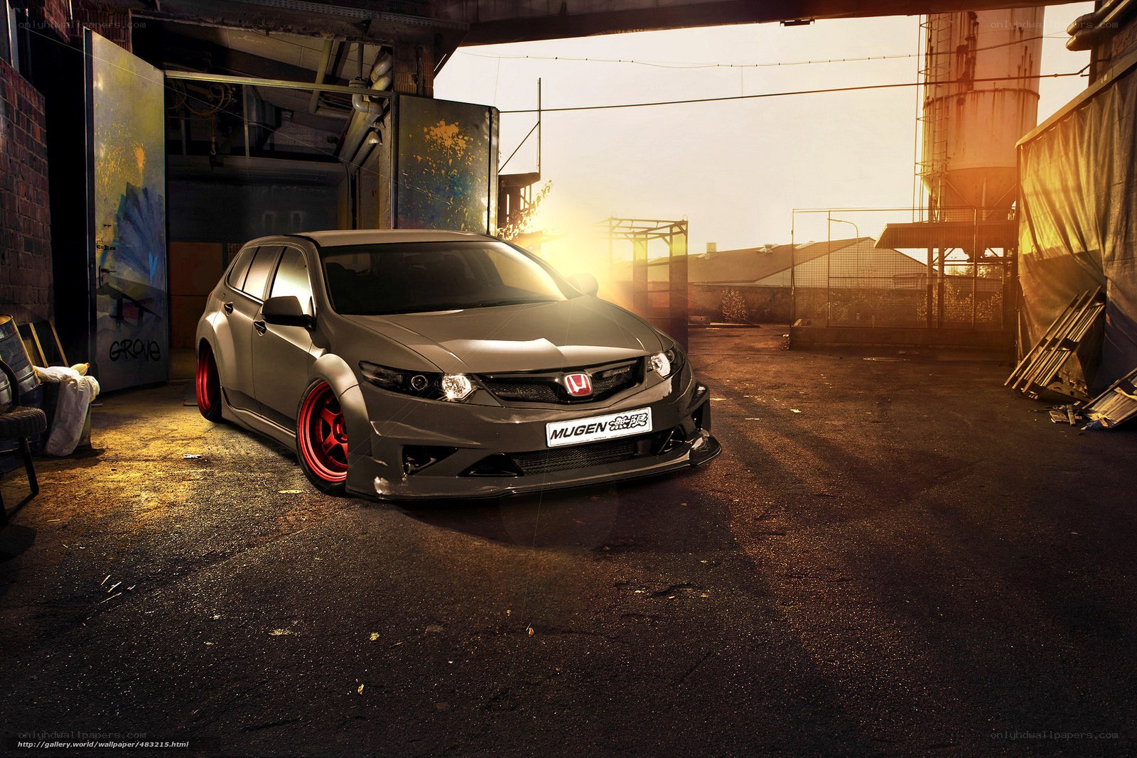 Mugen Honda in industrial setting