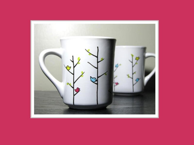Mugs with Bird Design