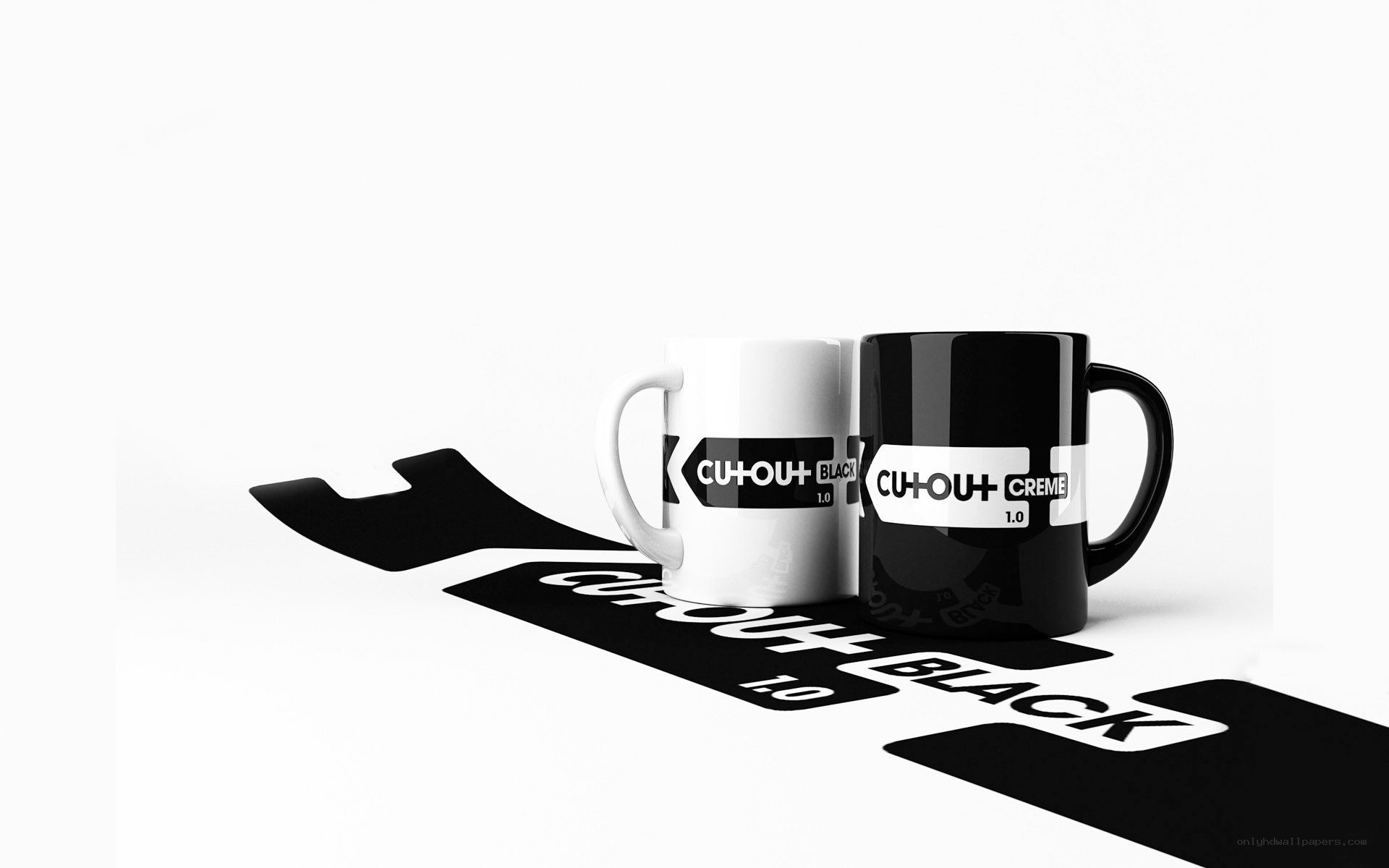 mugs with cutout branding