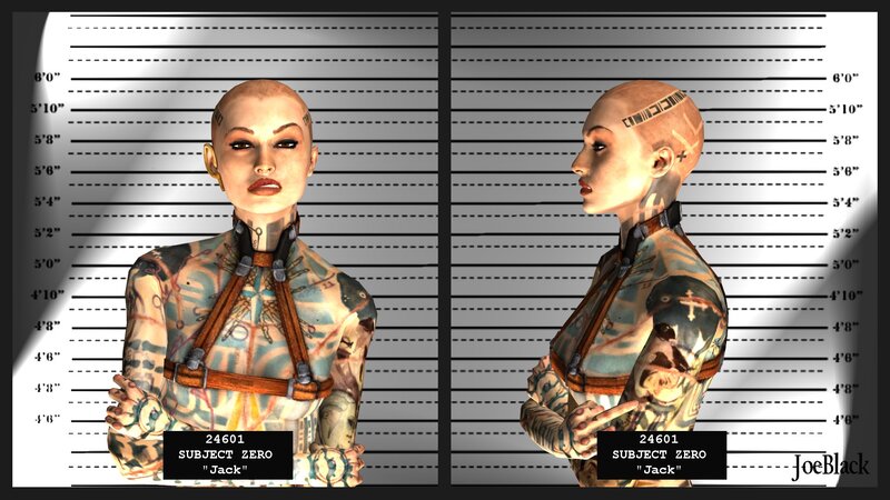 mugshot of a tattooed character
