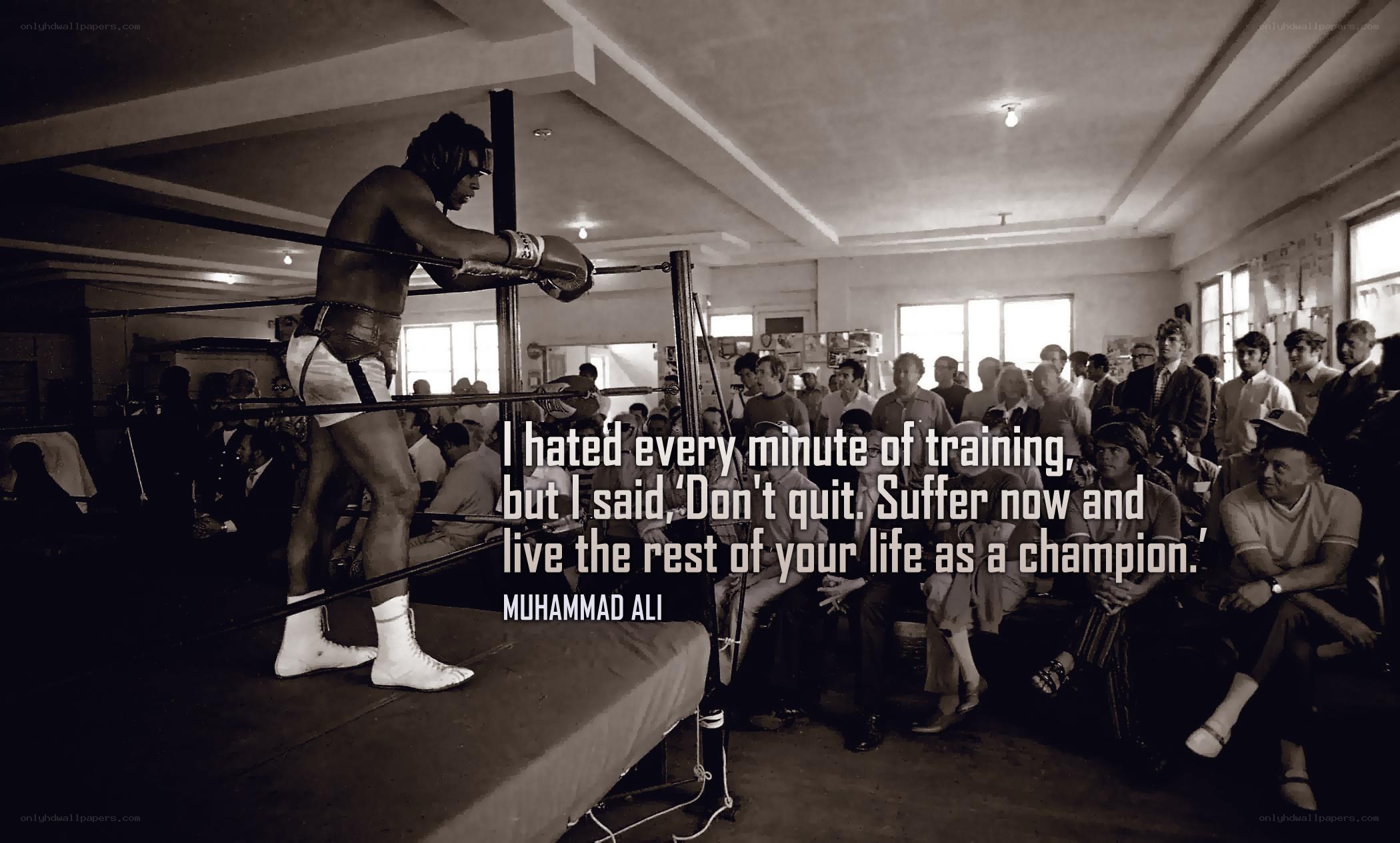 Muhammad Ali training in ring